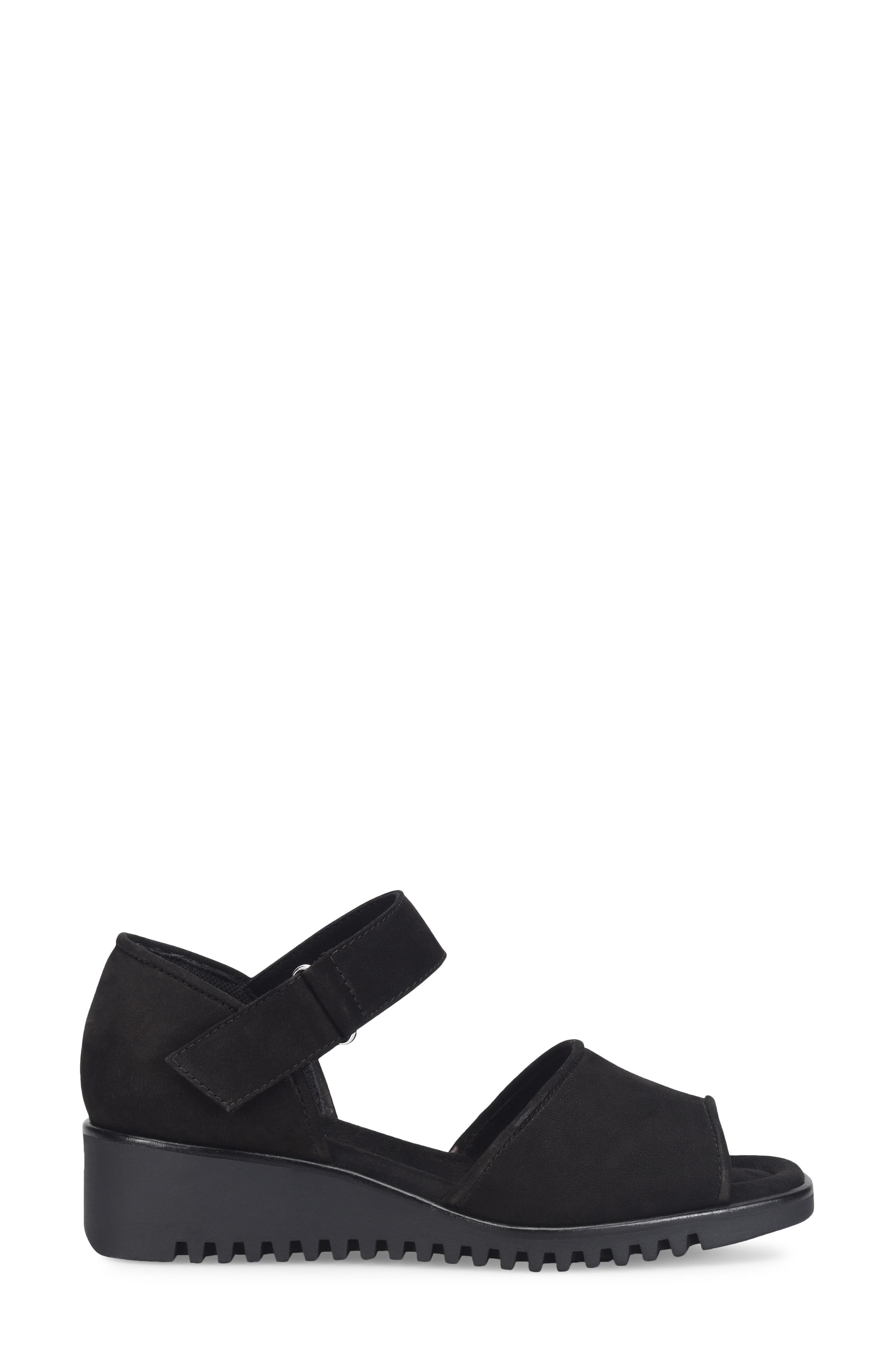 Comfortiva Daniella Wedge Sandal, Alternate, color, True Black