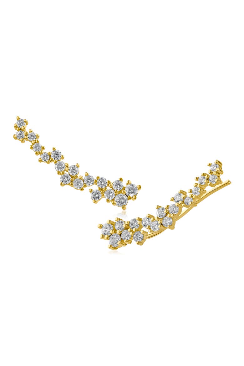 Scattered Round Cubic Zirconia Ear Crawlers, Main, color, CLEAR GOLD