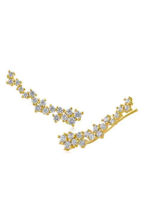 Scattered Round Cubic Zirconia Ear Crawlers