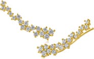 CZ by Kenneth Jay Lane Scattered Round Cubic Zirconia Ear Crawlers