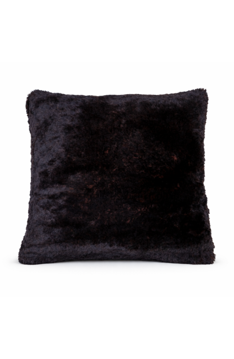 Sea To Me Blankets Big Sur Faux Fur Accent Pillow, Main, color, Brown/Black