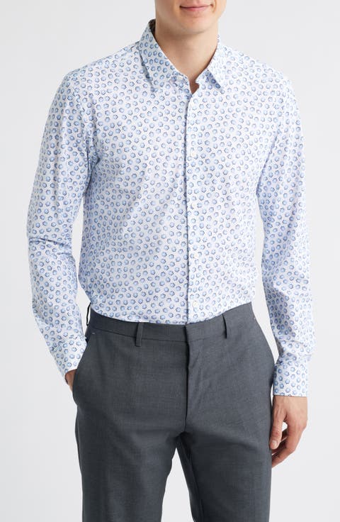 Roan Kent Slim Fit Floral Stretch Button-Up Shirt