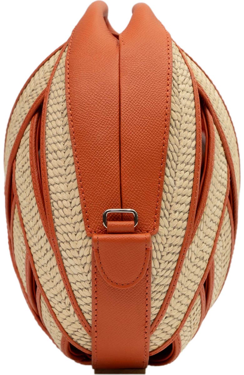 PERRIN PARIS Le Petit Panier Xbody Raphia Flame, Alternate, color, Raphia Beige / Flamme