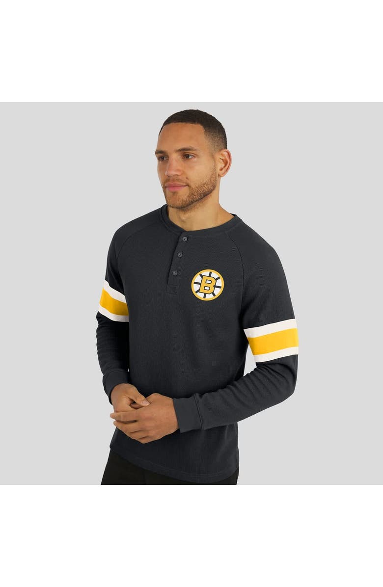 Darius Rucker Collection by Fanatics Men
s Darius Rucker Collection by Fanatics Black Boston Bruins Waffle-Knit Raglan Long Sleeve Henley T-Shirt, Alternate, color, Black