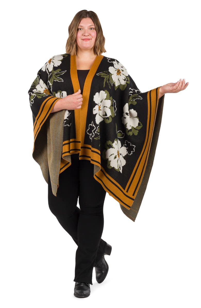 Patricia Nash Marigold Harvest Ruana, Alternate, color, Black