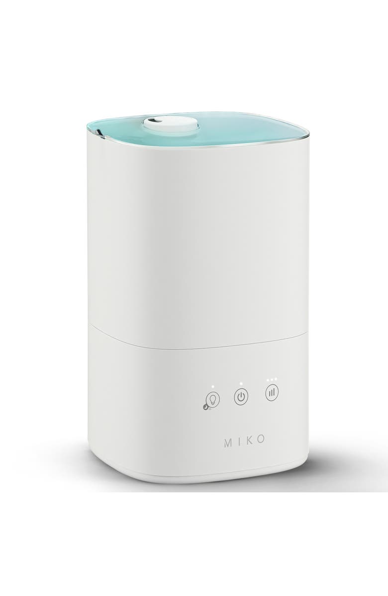 MIKO Breeze 3-Speed White Ultrasonic Cool Mist Humidifier with Top-Fill Tank and Aroma Tray, Main, color, White