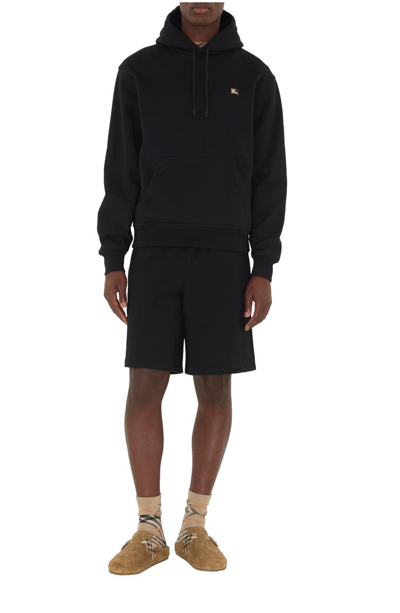Burberry Cross Stitch EKD Cotton Hoodie, Main, color, Black