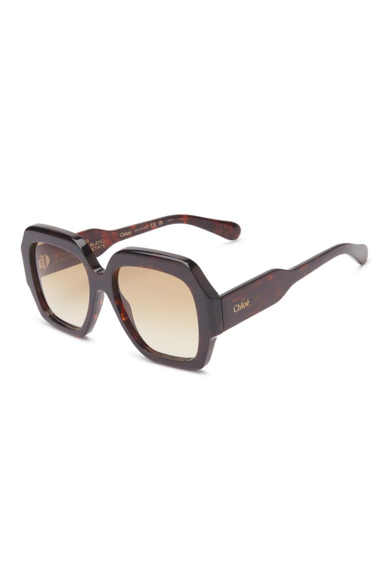 56mm Rectangular Sunglasses, Alternate, color, HAVANA HAVANA BROWN
