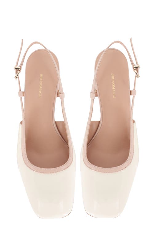 Bruno Magli Tasa Square Toe Slingback Pump In Cognac/tan Patent