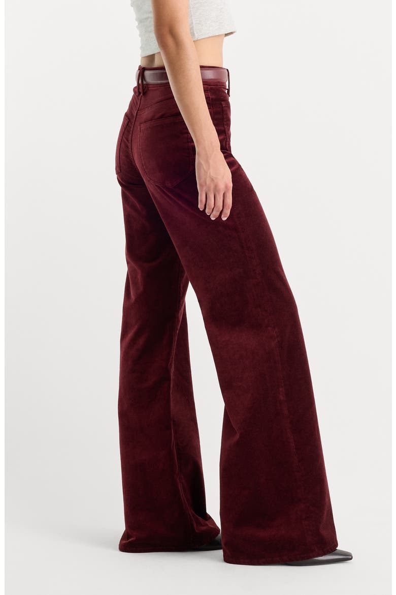 Good Waist Palazzo High Waist Wide Leg Velvet Jeans, Alternate, color, BERRY NOIR