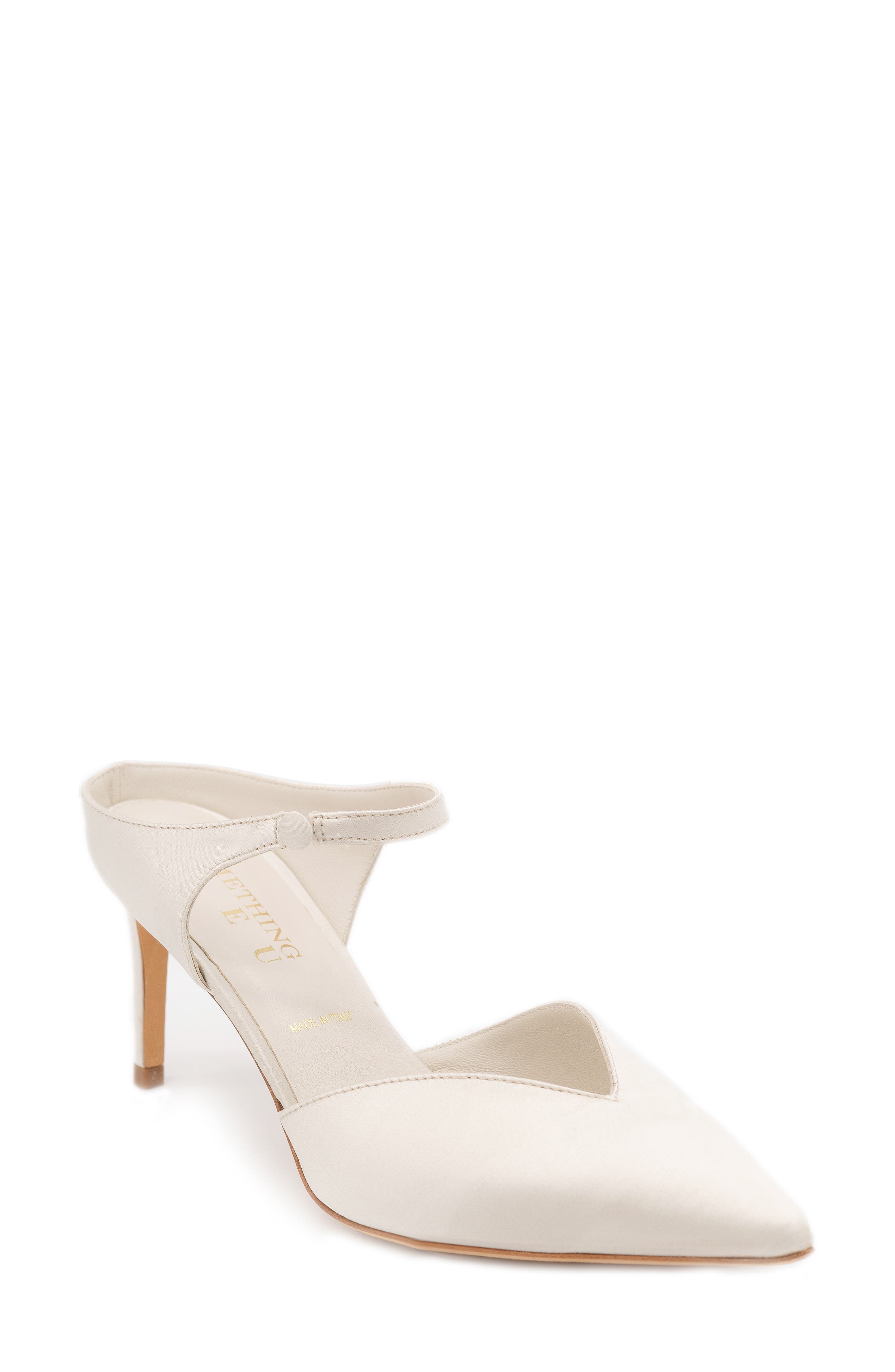 Shyla Pointed Toe Mule, Main, color, MOONBEAM SATIN