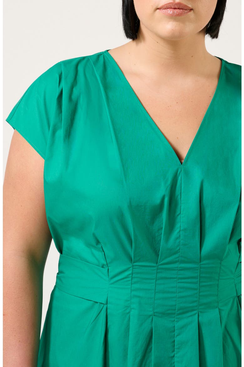 Rebekah Pleated Dress, Alternate, color, EMERALD