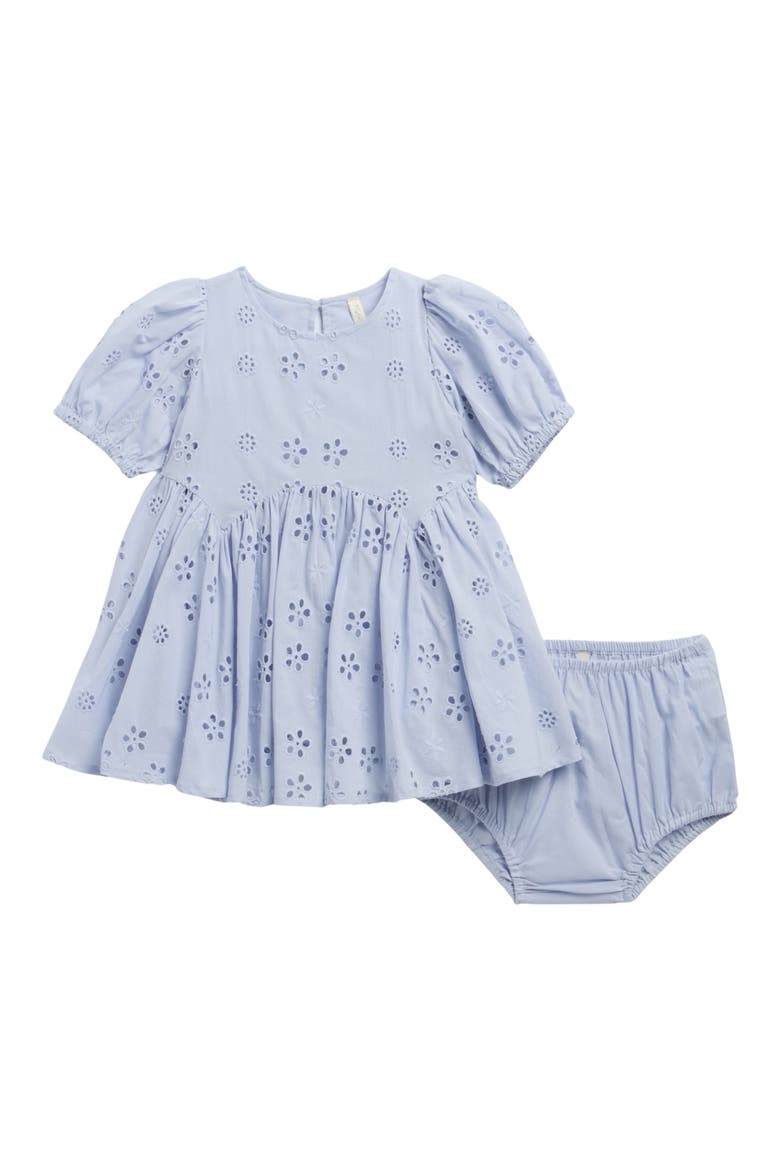 Rose Cotton Broderie Anglaise Dress with Bloomers, Main, color, PERIWINKLE