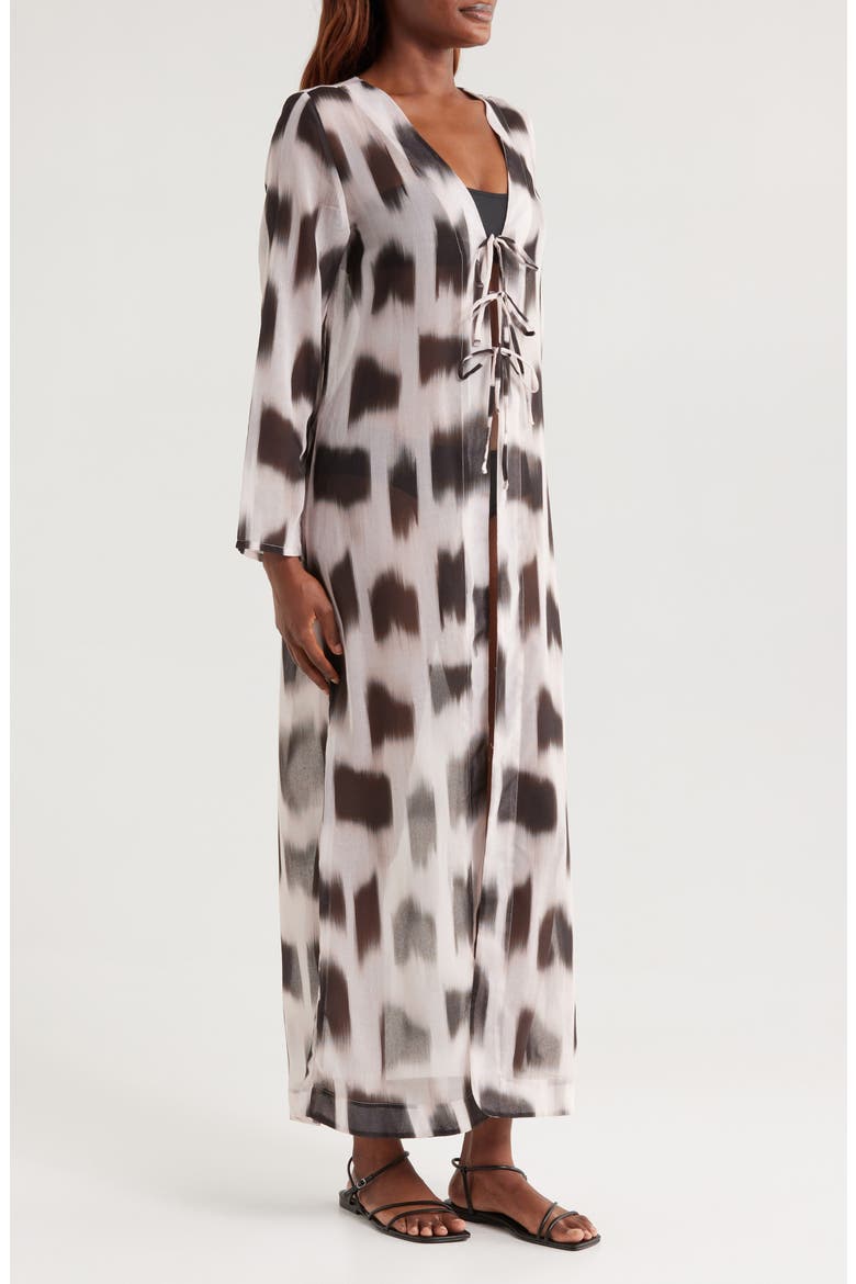 Madison Long Sleeve Cover-Up Maxi Dress, Alternate, color, ANIMAL RAW
