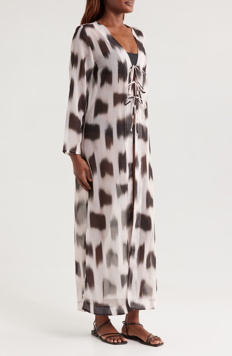 BOAMAR Madison Long Sleeve Cover-Up Maxi Dress, Alternate, color, Animal Raw