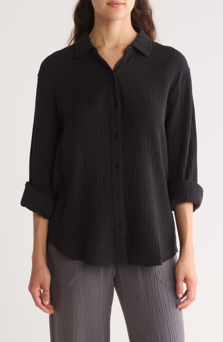 Splendid Cotton Gauze Long Sleeve Button-Up Shirt, Main, color,