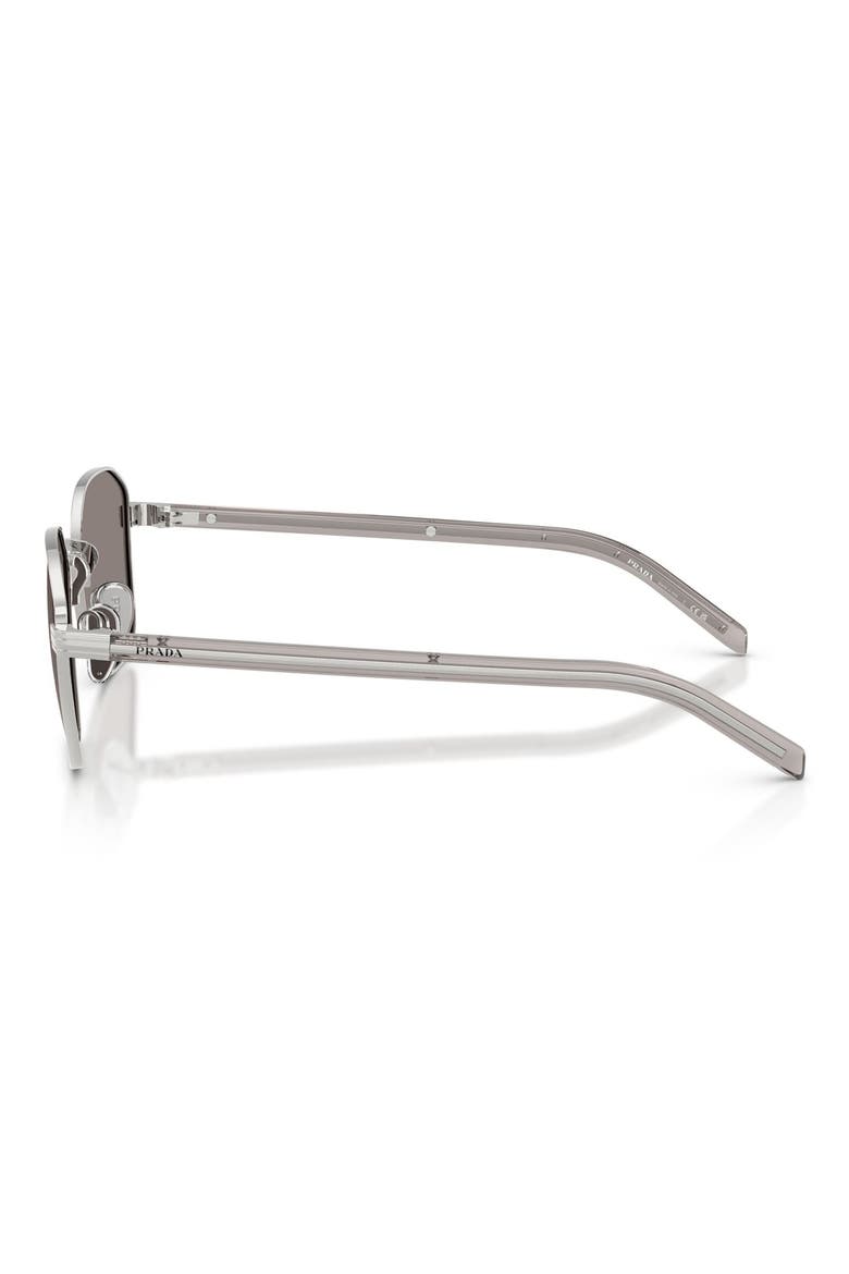 53mm Square Sunglasses, Alternate, color, SILVER / DARK GREY