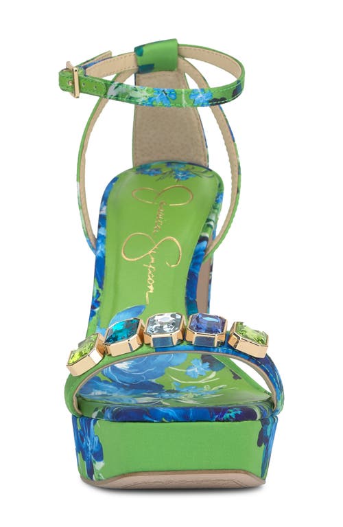 Jessica Simpson Callirah Ankle Strap Platform Sandal In Blue Green