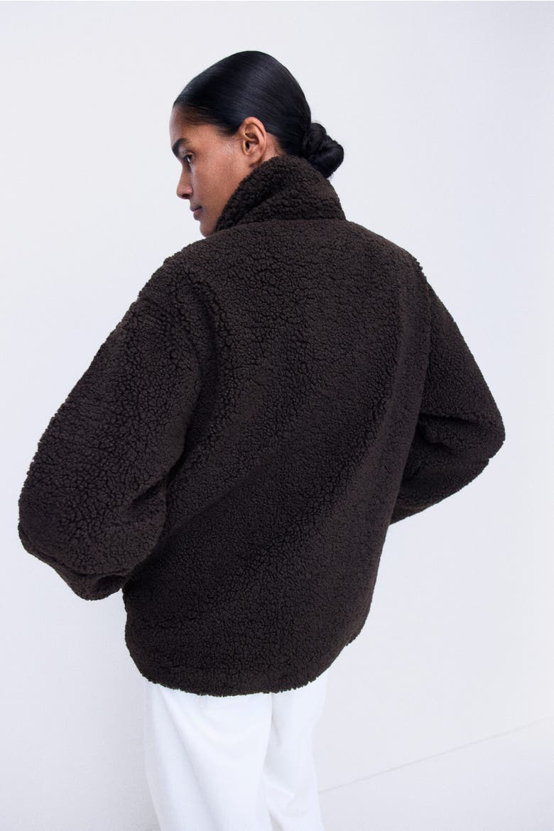 Mama Teddy Fleece Jacket, Alternate, color, Dark brown