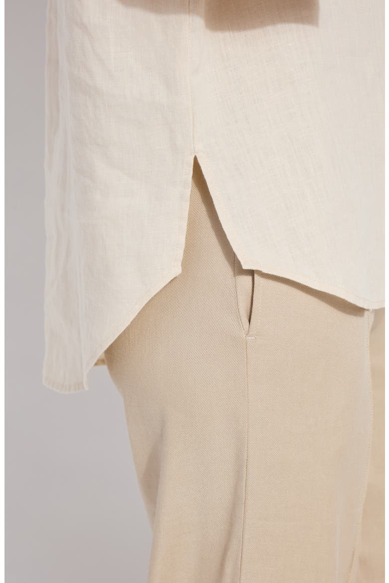 Roxanna Embroidered Linen Button-Up Shirt, Alternate, color, SAILCLOTH