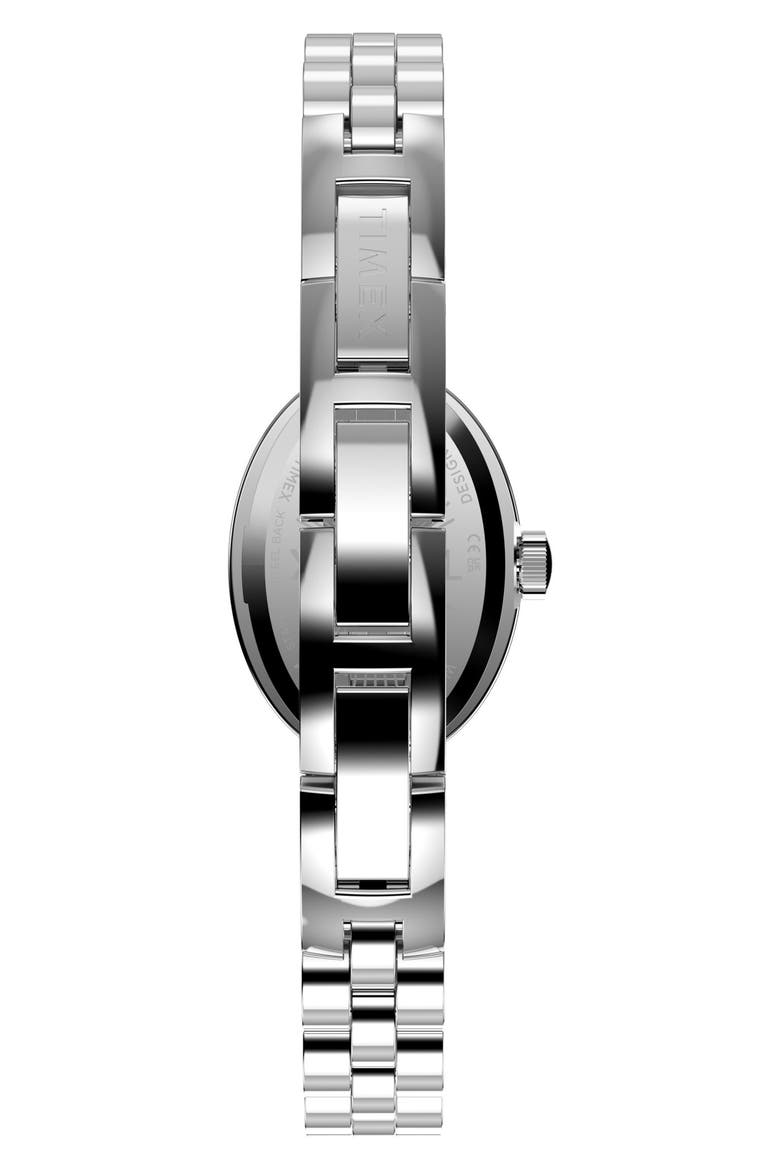 Cavatina Crystal Oval Link Bracelet Watch, Alternate, color, SILVER
