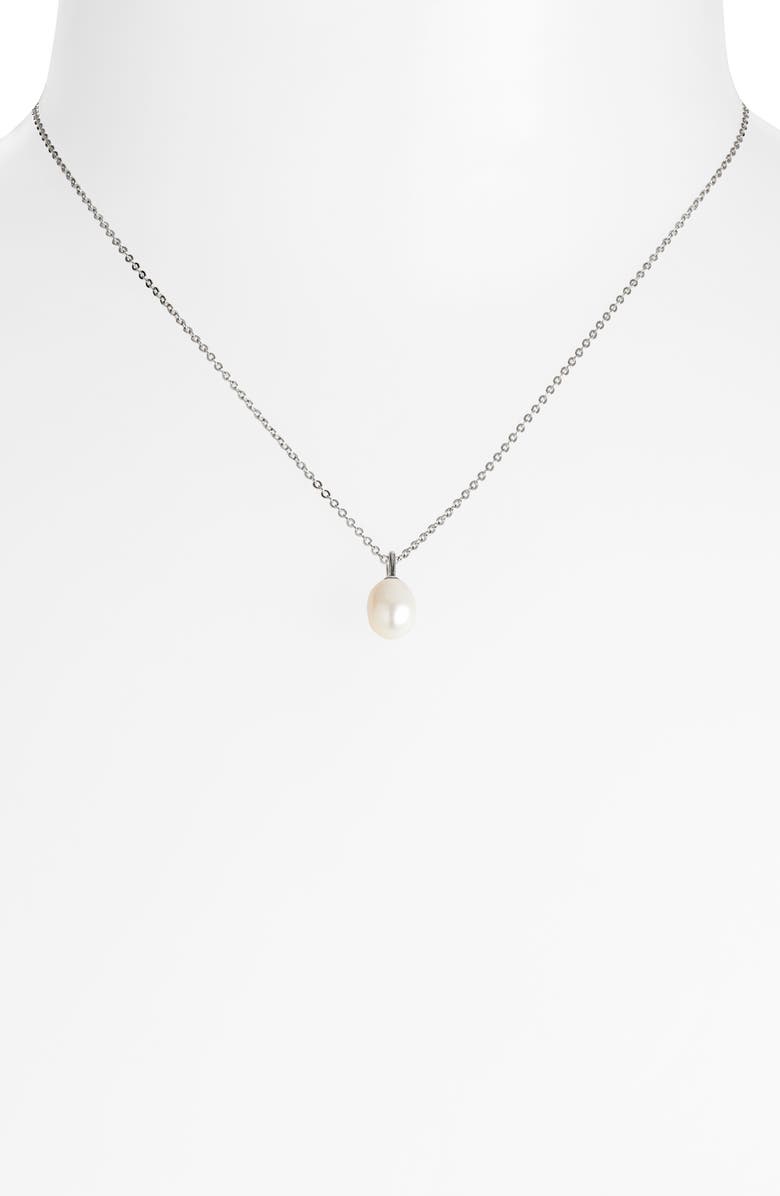Nordstrom Demi Fine Dainty Freshwater Pearl Pendant Necklace, Alternate, color, Sterling Silver Plated