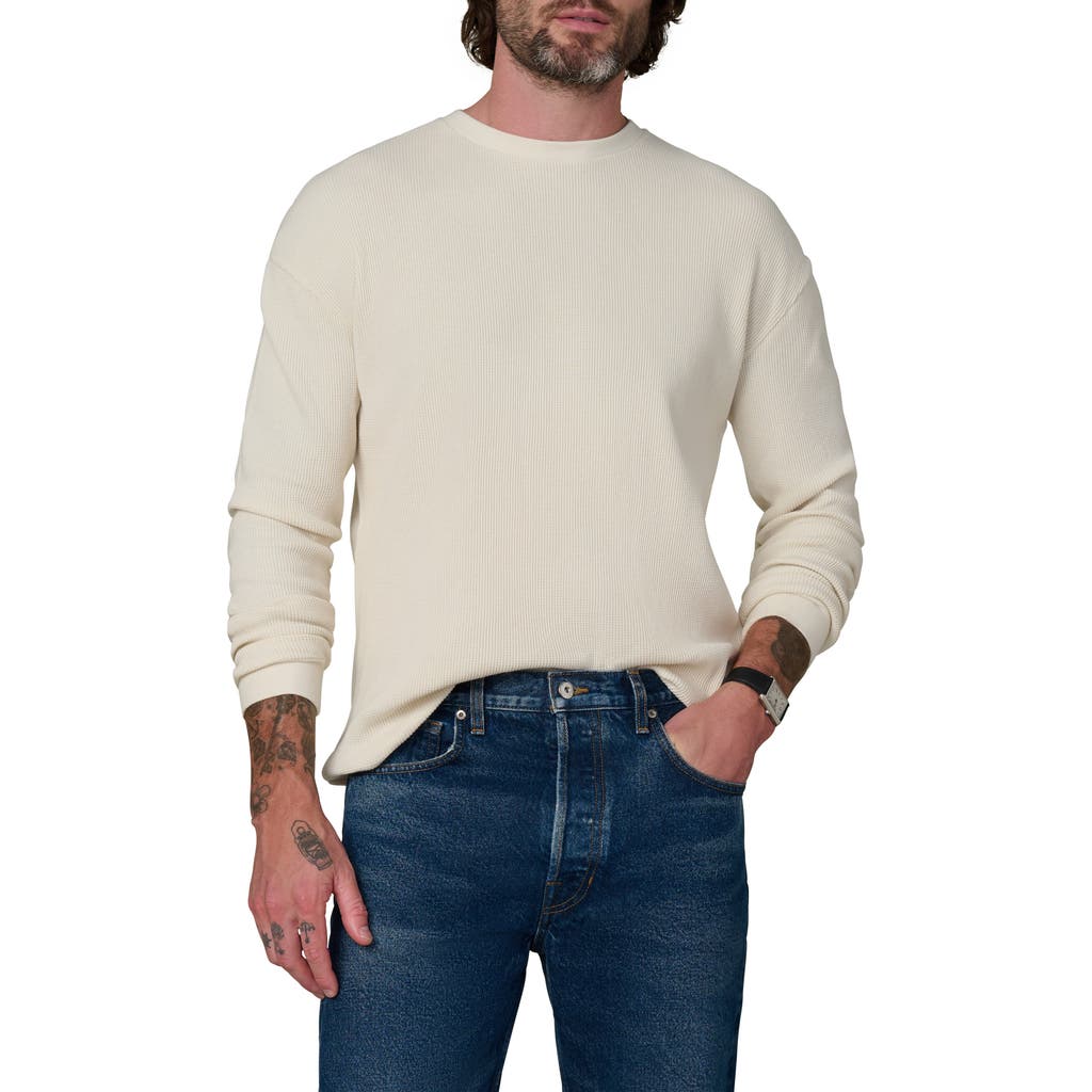 Joe's Waffle Monogram Long Sleeve T-shirt In White