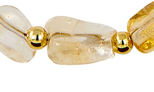 Savvy Cie Jewels Citrine Beaded Necklace In Gold