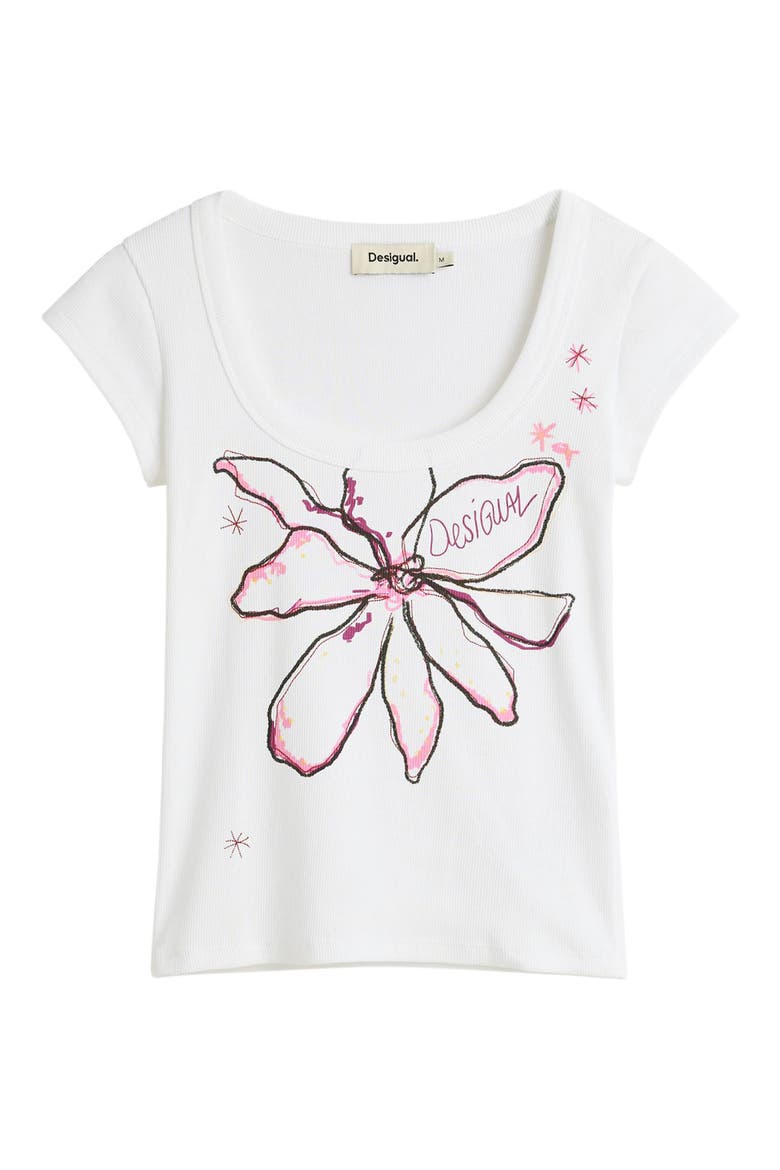 Floral Graphic T-Shirt, Alternate, color, WHITE