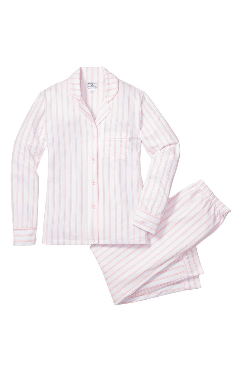Petite Plume Pink Stripe Cotton Pima Pajamas, Alternate, color, Pink