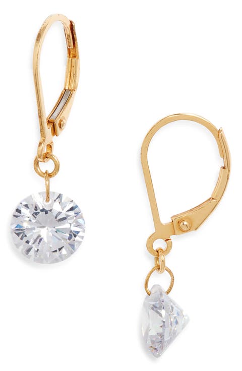 Floating Cubic Zirconia Drop Earrings
