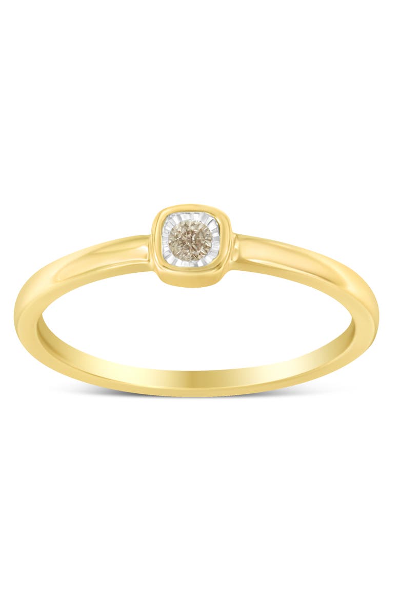 14K Yellow Gold Plated Silver Diamond Accent Square Cushion Shaped Promise Ring, Alternate, color, Yellow Gold over Silver
