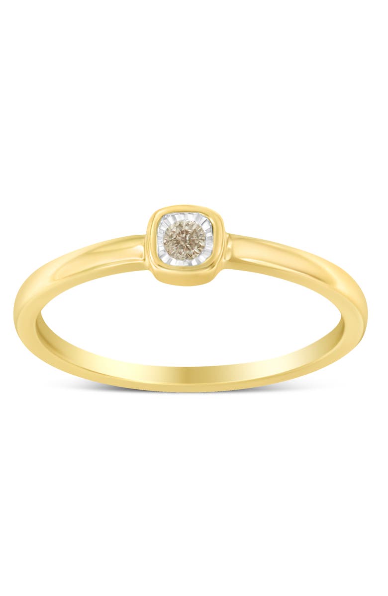 Haus of Brilliance 14K Yellow Gold Plated Silver Diamond Accent Square Cushion Shaped Promise Ring, Alternate, color, Yellow Gold Over Silver