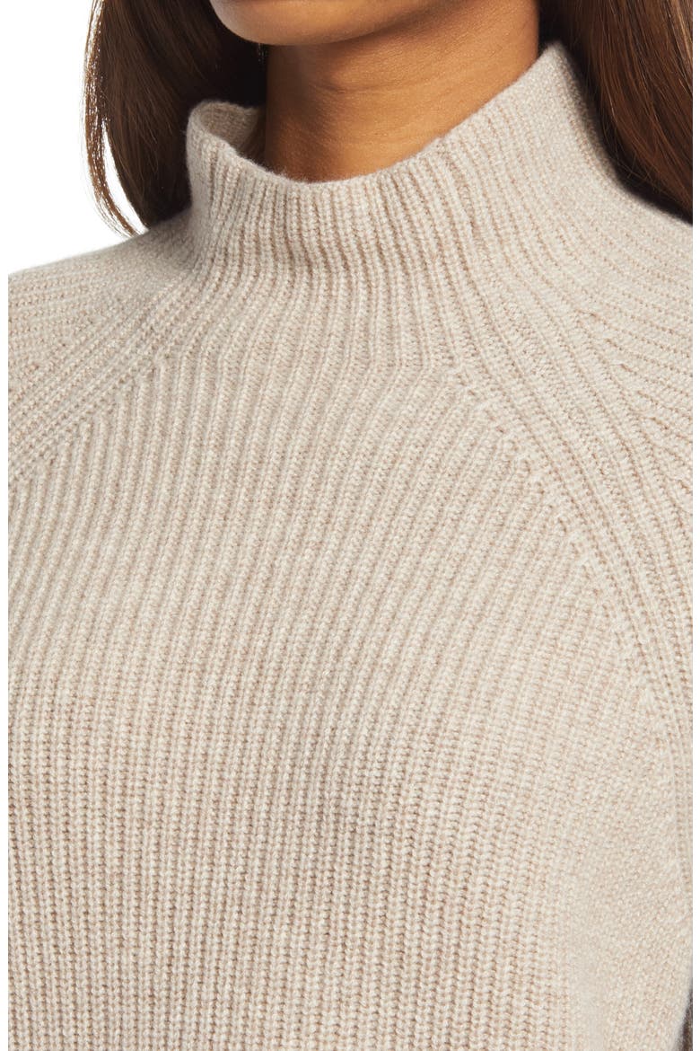 Georges Mock Neck Cashmere Sweater, Alternate, color, OATMEAL