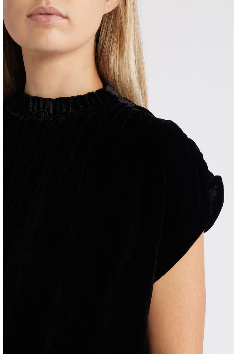 Extended Sleeve Velvet Top, Alternate, color, BLACK
