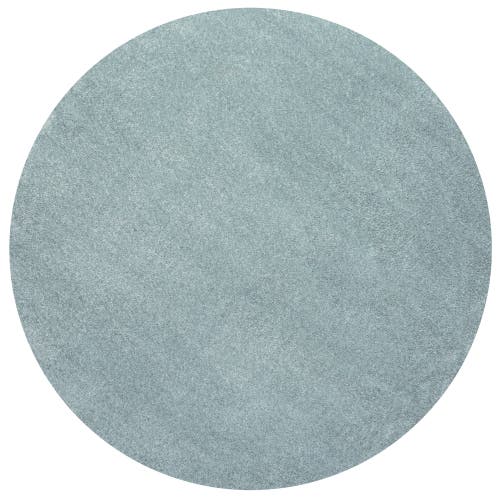 Jonathan Y Haze Solid Low-pile Round Area Rug In Sapphire/lagoon