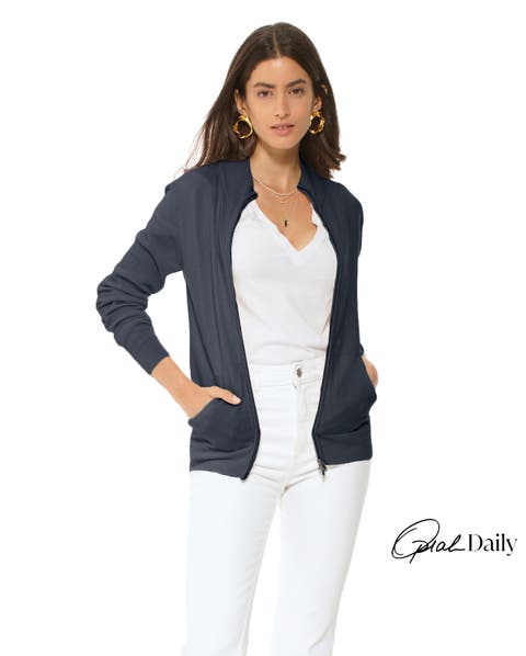 Pure Cashmere Double Slider Slider Zip Cardigan