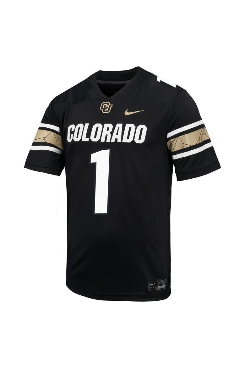Men's Nike #1 Black Colorado Buffaloes Throwback Game Jersey, Alternate, color, Black