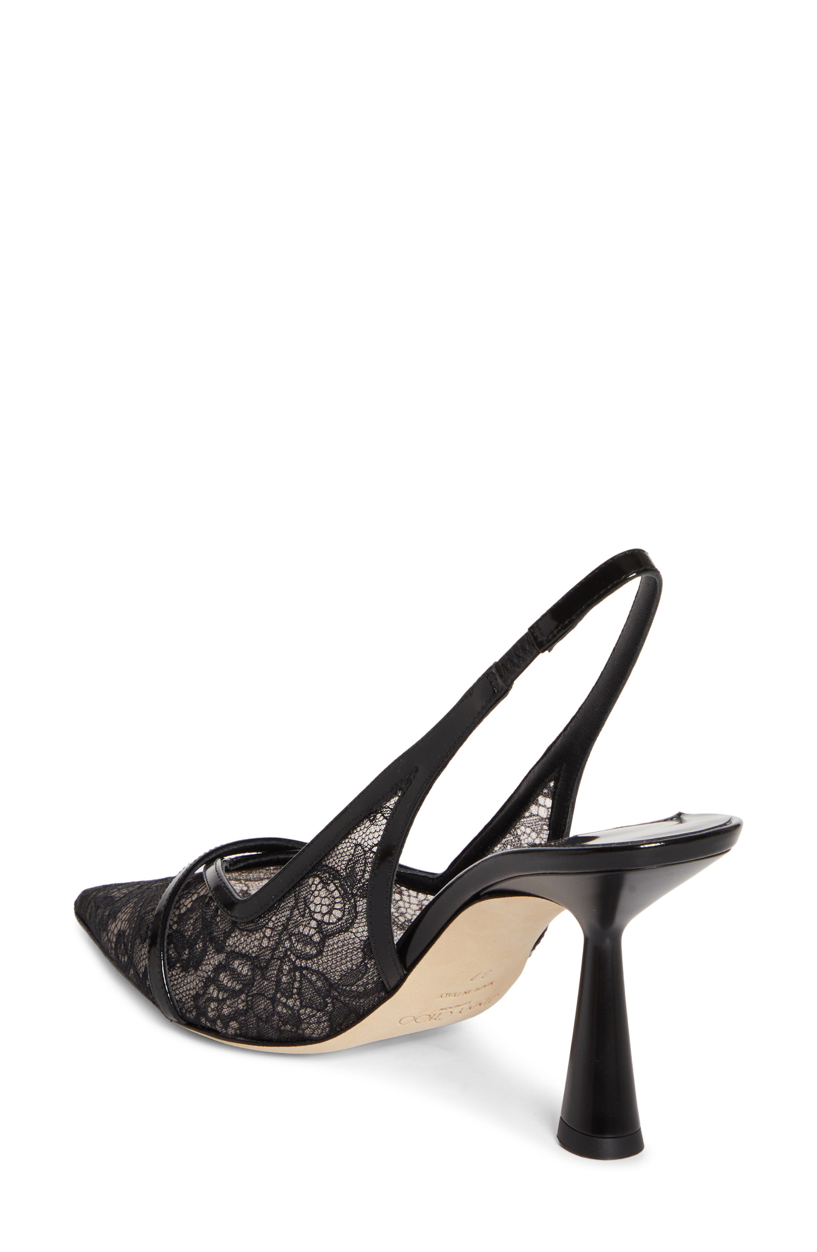 Jimmy Choo Amita Pointed Toe Slingback Pump, Alternate, color, Black/ Black