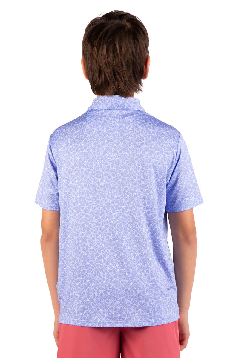 TailorByrd Kids' Summer Floral Knit Polo, Alternate, color, Blue