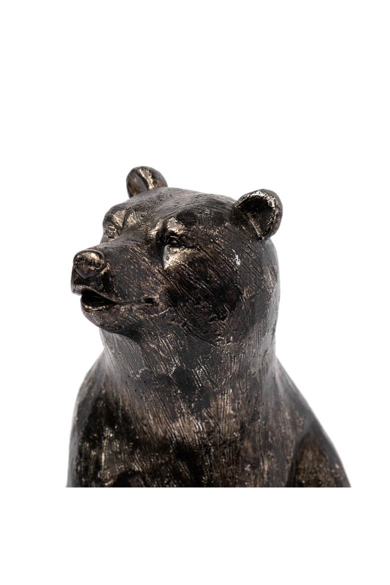 Sleuth (Set of 2) 9L x 8W Grizzly Bear Bookends, Alternate, color, Metallic Silver