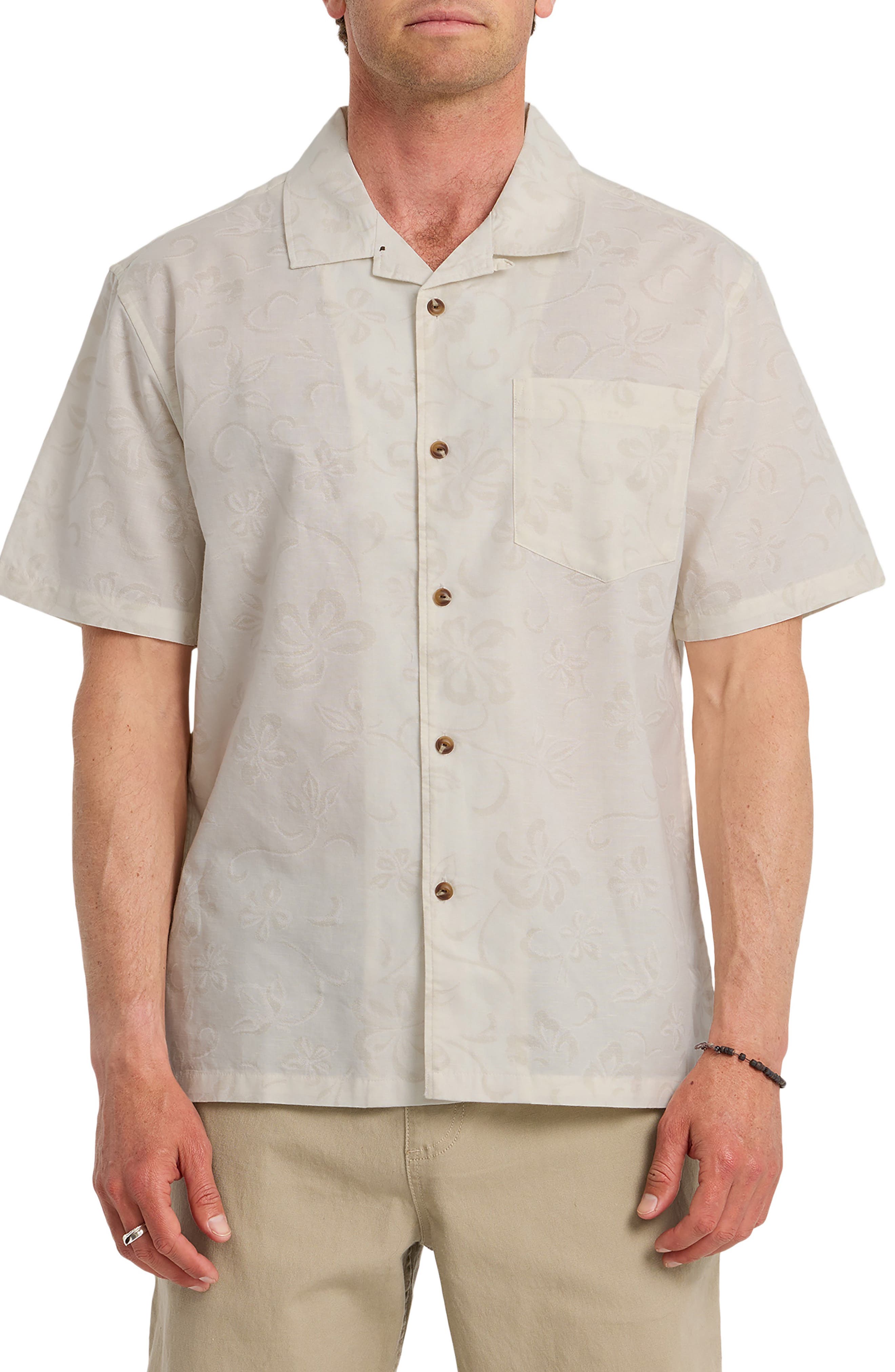 Quiksilver Lo-Biscus DNA Cotton & Linen Camp Shirt