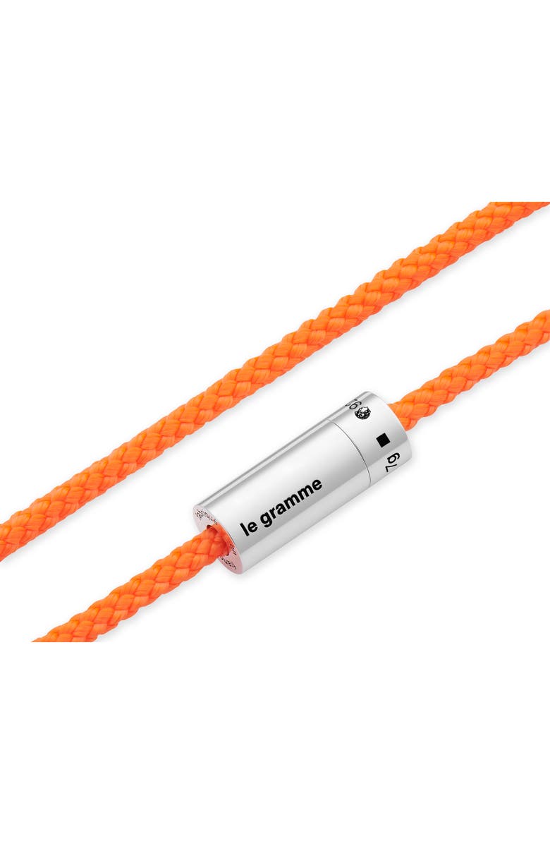 le gramme 7G Nato Polished Sterling Silver Orange Cable Bracelet, Alternate, color,