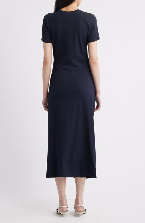 Frame Womens Navy Twisted Relaxed-fit Cotton-jersey Maxi Dress In Blue