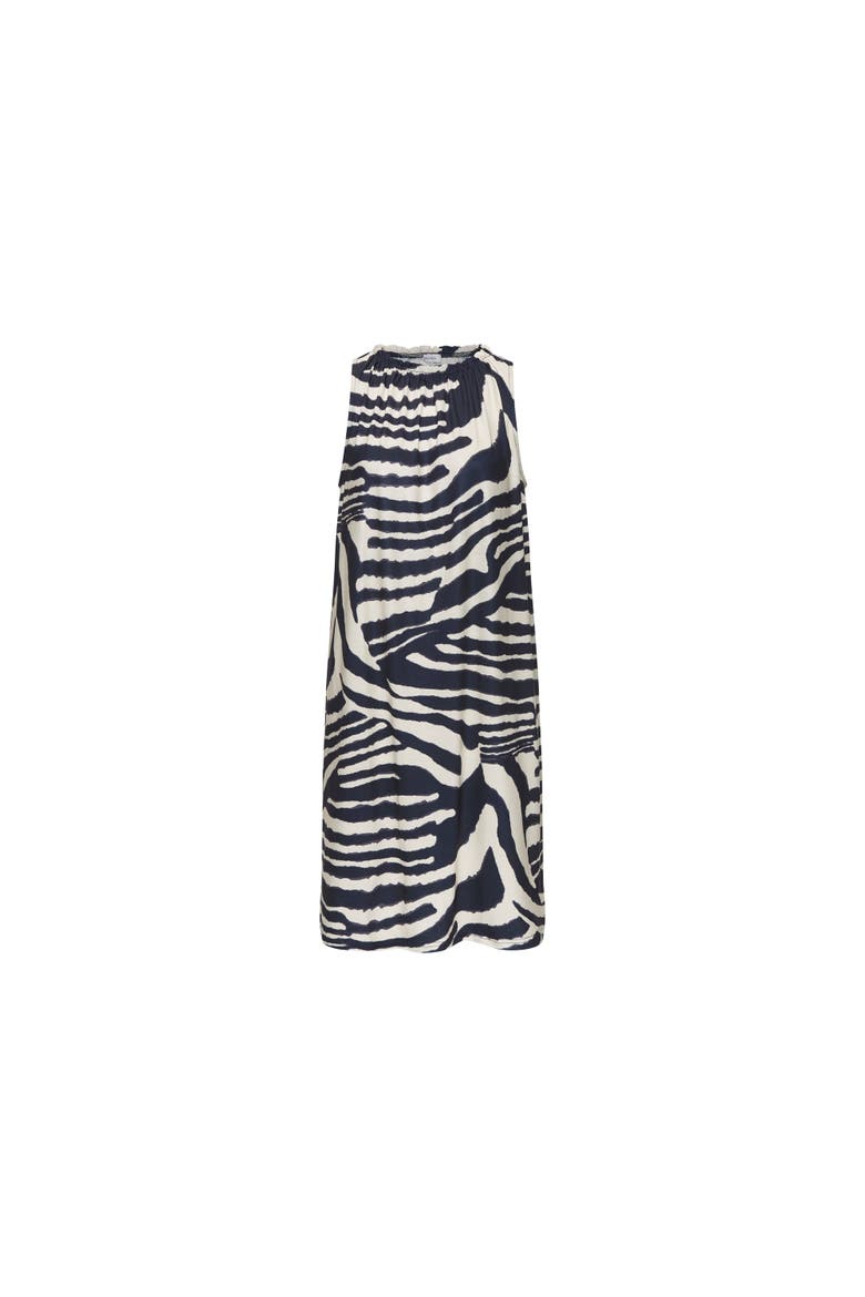 High Neck Swing Dress, Alternate, color, Ivory Navy