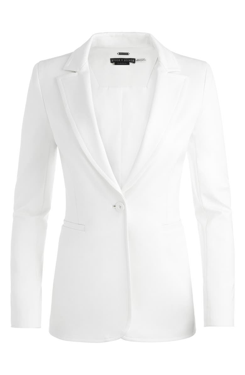 Alice + Olivia Breann Fitted Blazer, Alternate, color, Off White