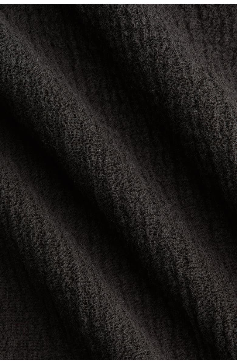 H&M Straight Muslin Trousers, Alternate, color, Nearly Black