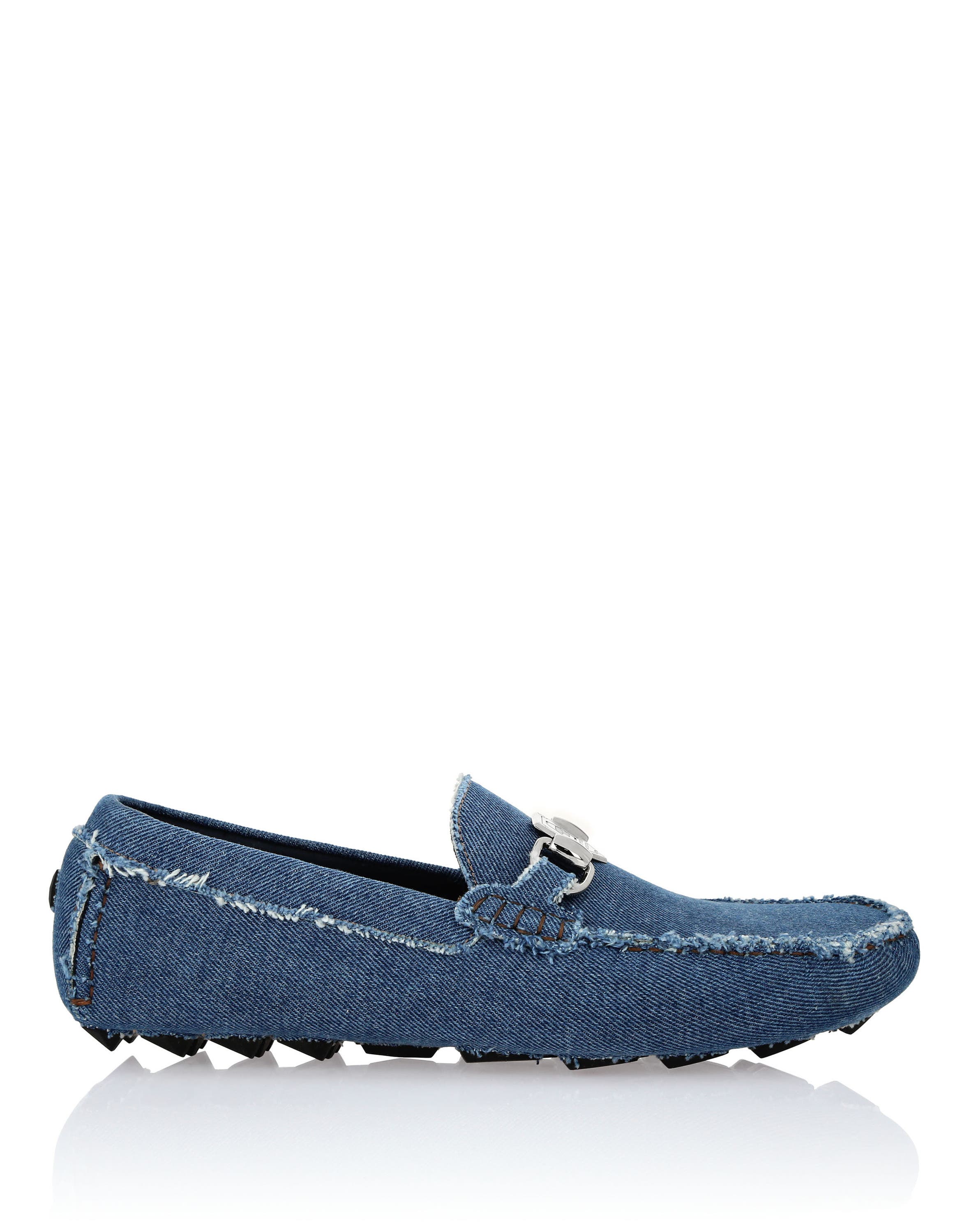 Driver Denim Moccasins Men, Alternate, color, middleblue