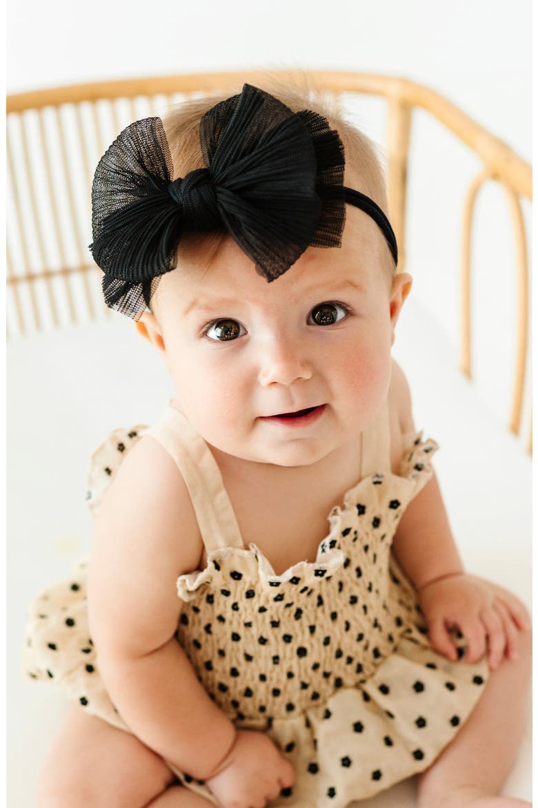 Tulle FAB Bow Headband, Alternate, color, PLEATED BLACK