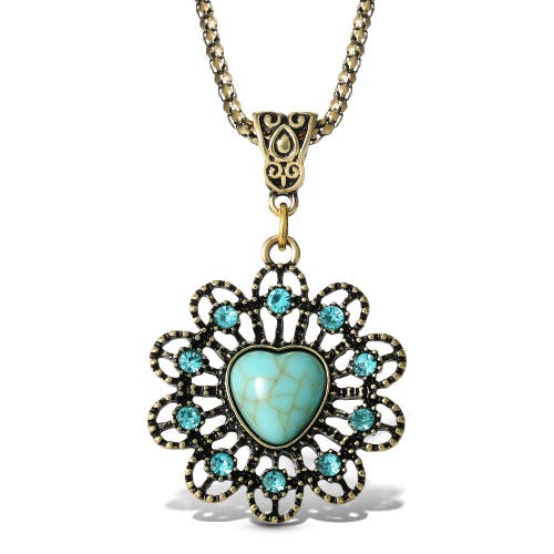 Jessica Simpson Stone Ornate Necklace In Blue